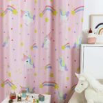 Eenhoorn Regenboog Roze Kinderkamer gordijnen - Leukekindergordijnen